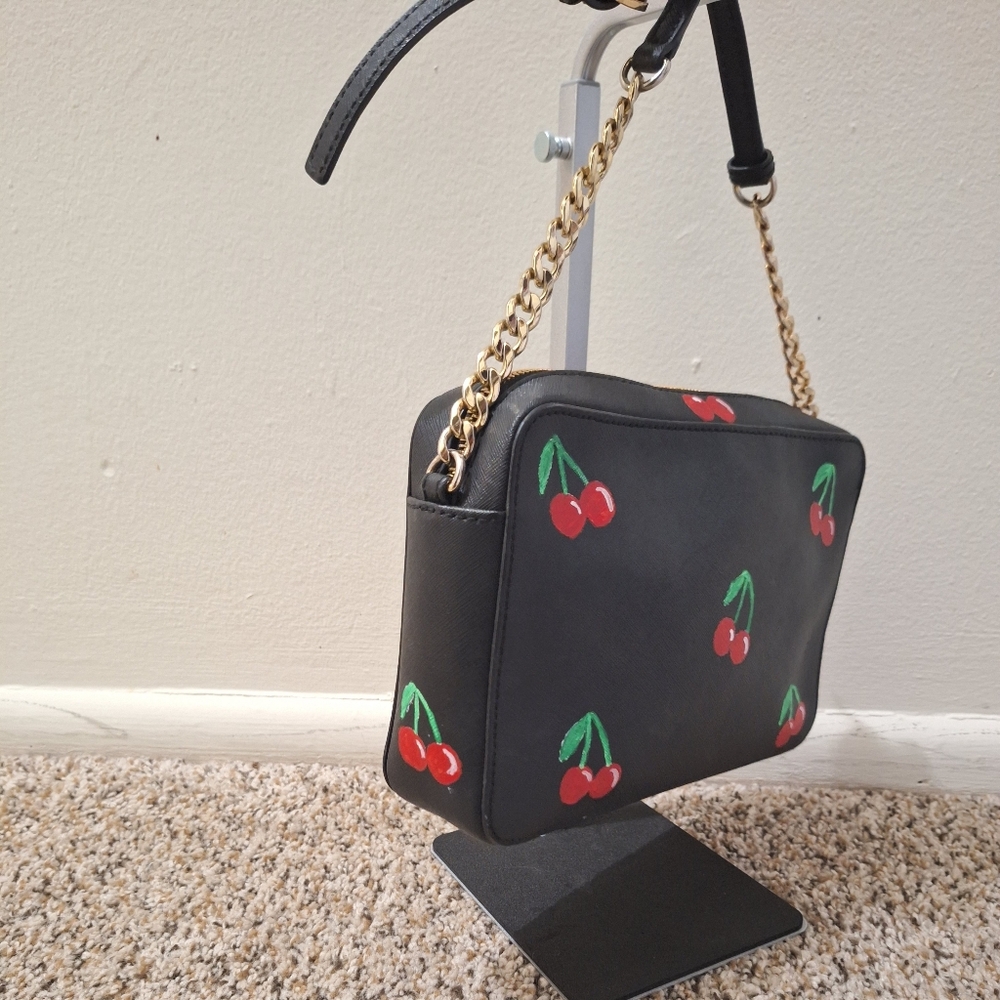 Michael Kors Hand-Painted Cherry Pattern Crossbod… - image 3